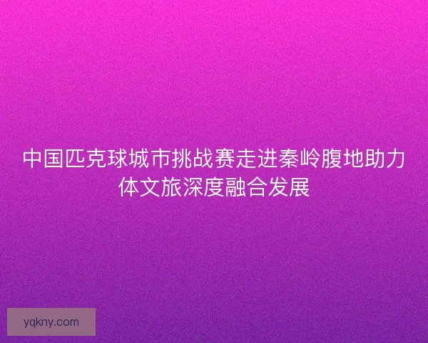 中国匹克球城市挑战赛走进秦岭腹地助力体文旅深度融合发展
