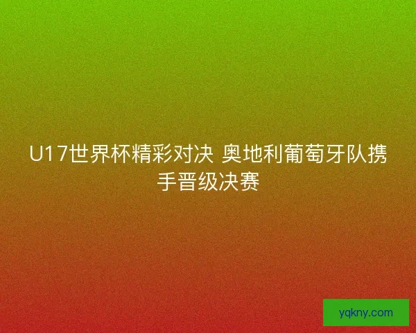 U17世界杯精彩对决 奥地利葡萄牙队携手晋级决赛