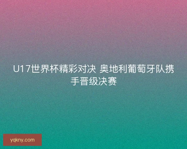 U17世界杯精彩对决 奥地利葡萄牙队携手晋级决赛